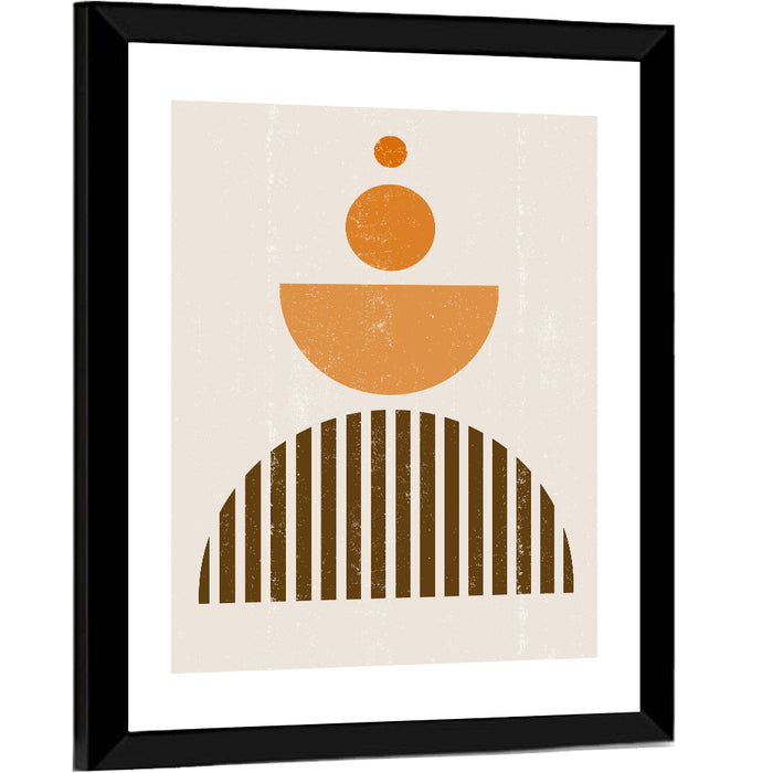 Striped Semicircle Composition Wall Art as a framed print