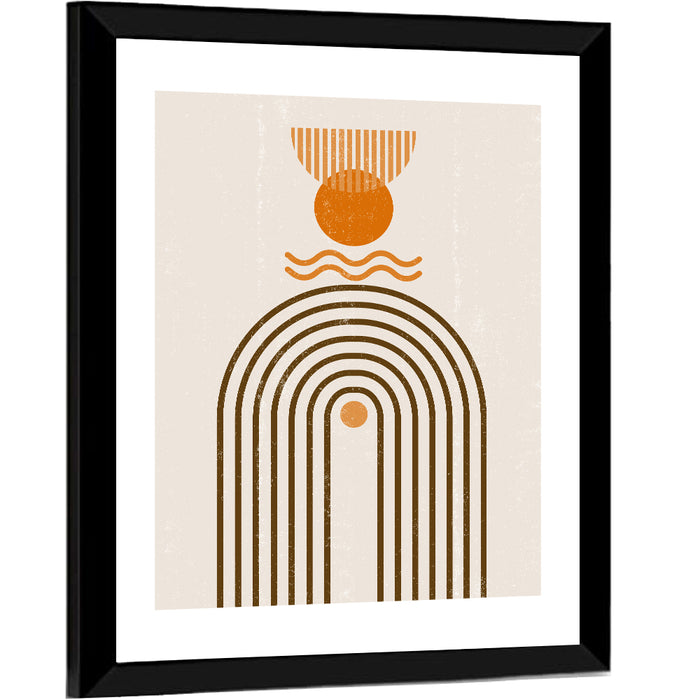 Concentric Arch Sun Wall Art as a framed print