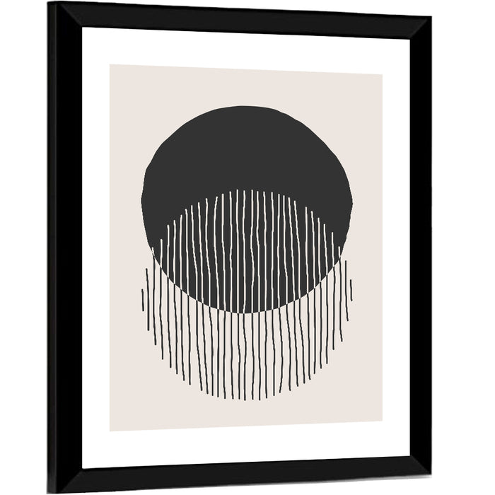 Moon Eclipse Minimalist Wall Art as a framed print