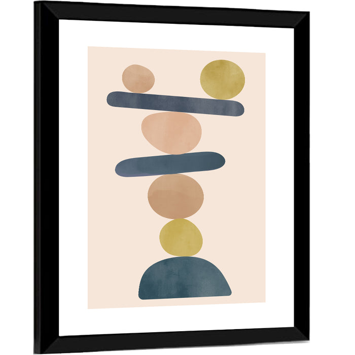 Balanced Stone Stack Wall Art as a framed print