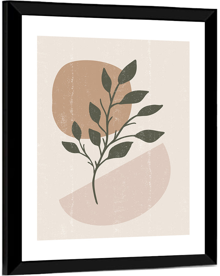 Boho Leaf Study Wall Art as a framed print