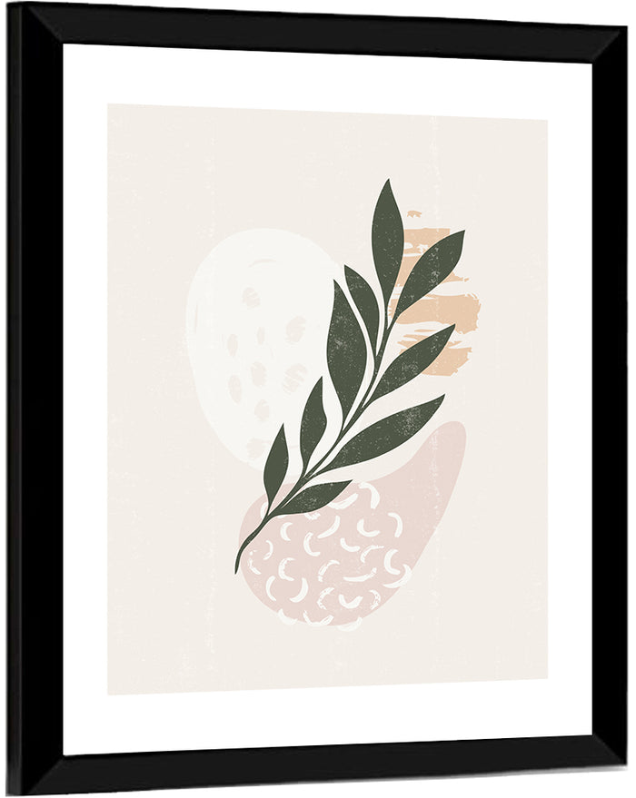Boho Leaf Study Wall Art as a framed print