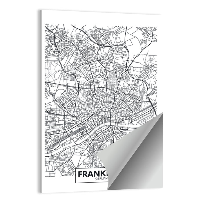 Frankfurt City Map Wall Art as a poster print