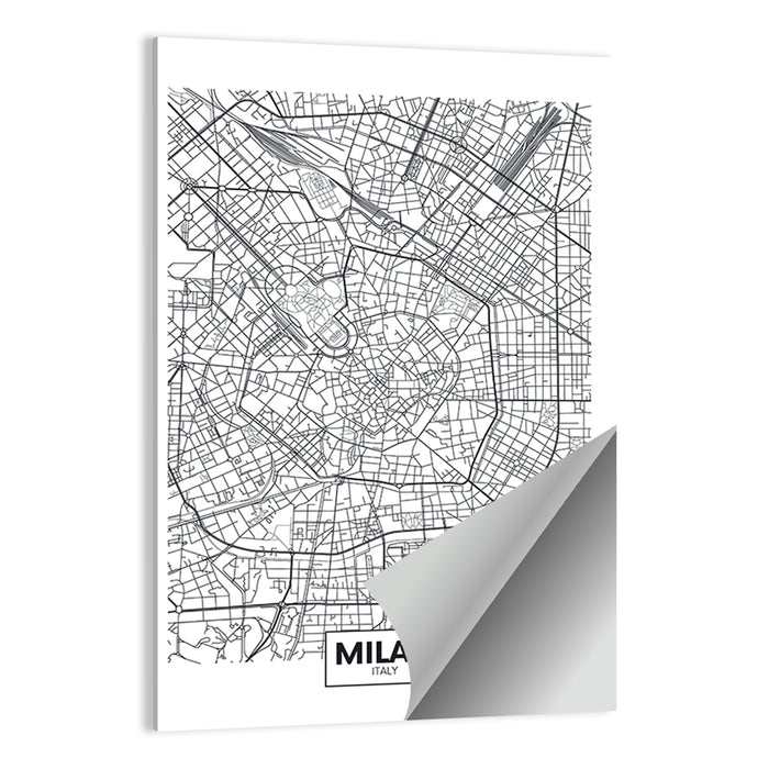 Milan City Map Wall Art as a poster print