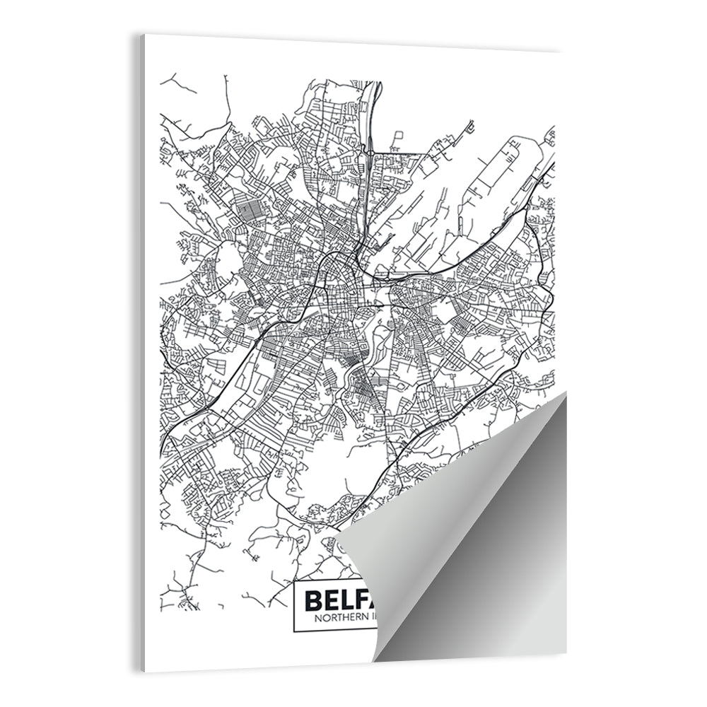 Belfast City Map Wall Art
