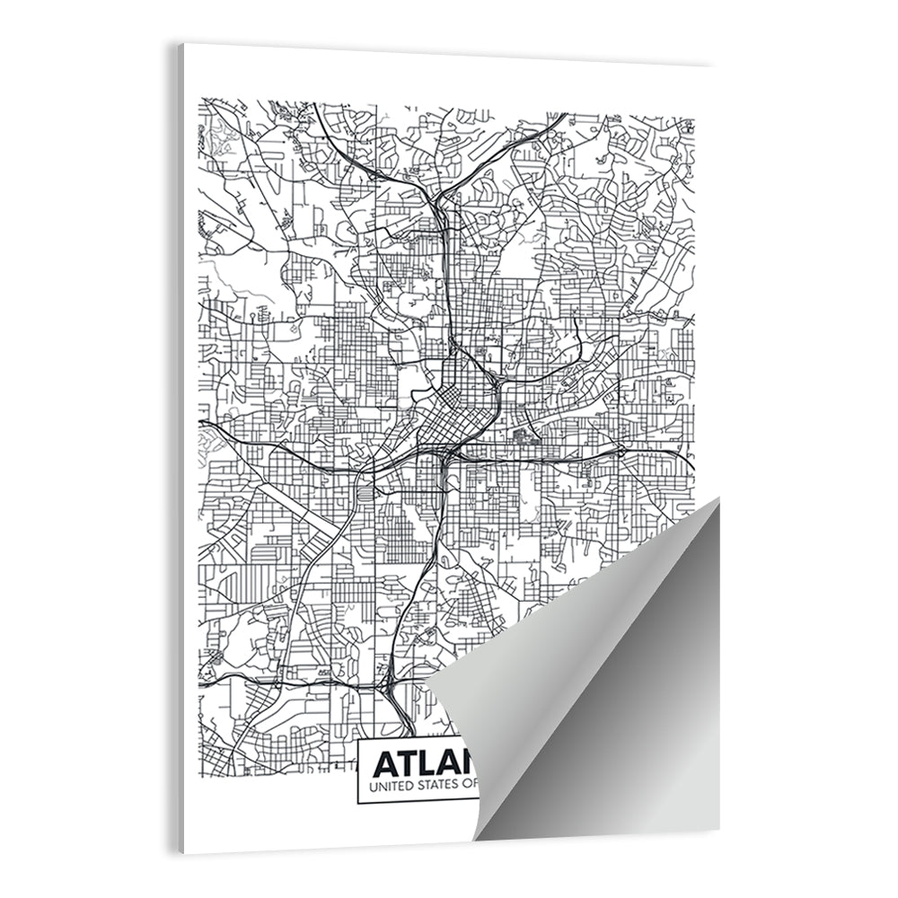 Atlanta City Map Wall Art