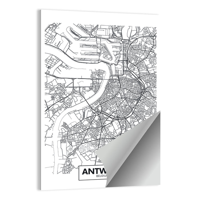 Antwerp City Map Wall Art as a poster print