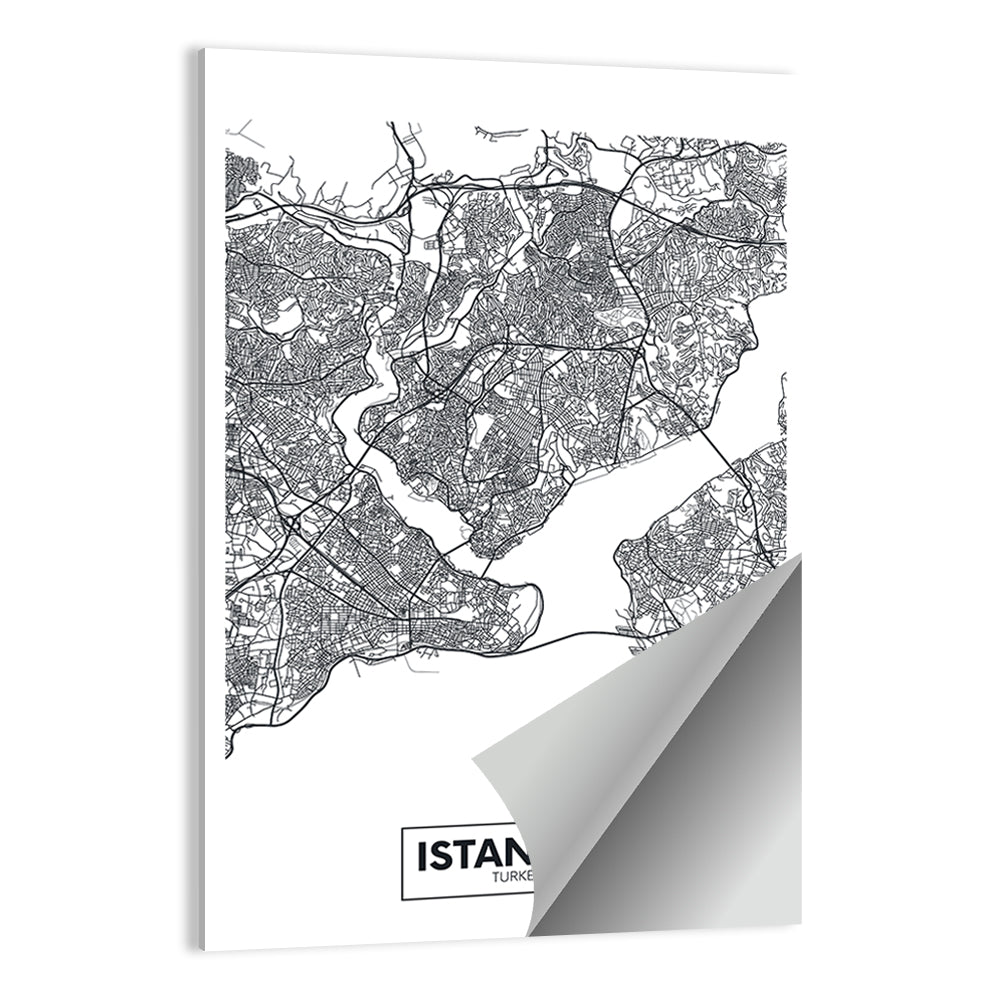Istanbul City Map Wall Art