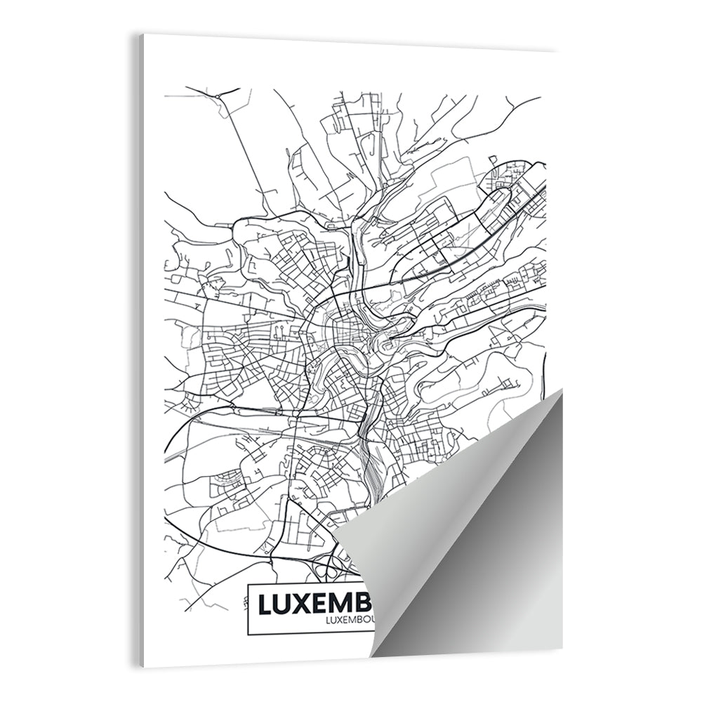 Luxembourg City Map Wall Art, poster print, portrait