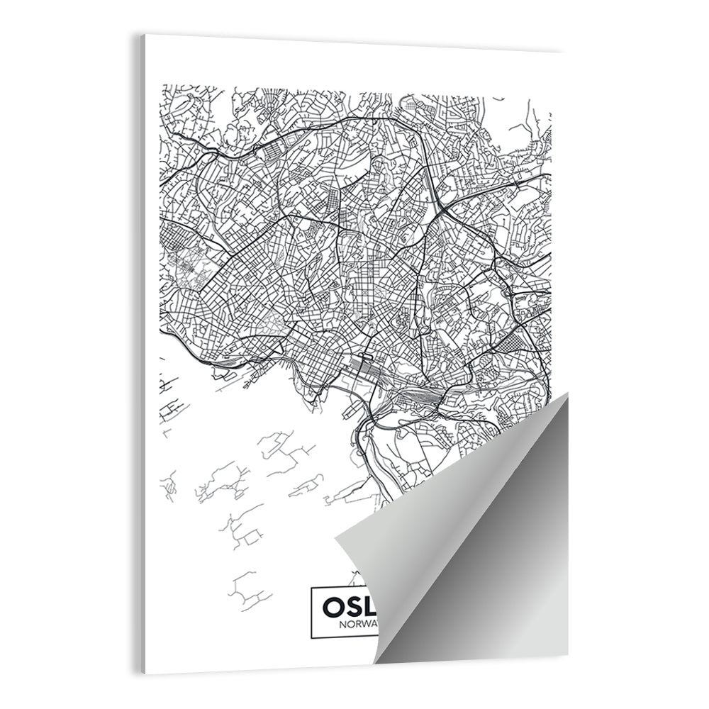 Oslo City Map Wall Art