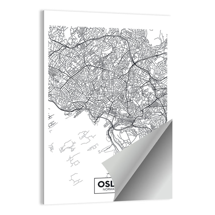Oslo City Map Wall Art as a poster print