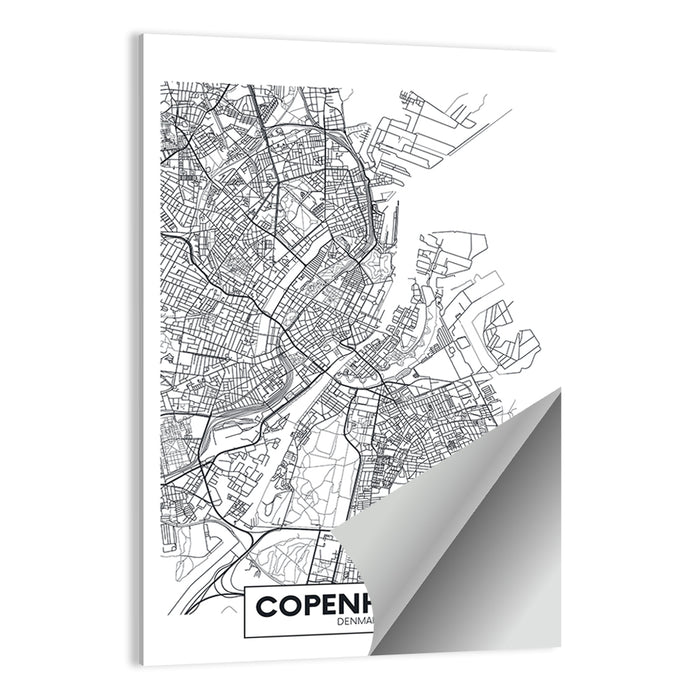 Copenhagen City Map Wall Art as a poster print