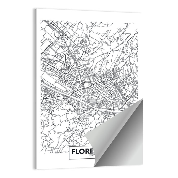 Florence Street Grid Map Wall Art as a poster print