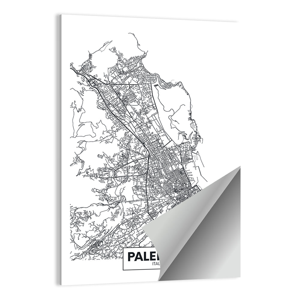 Palermo Minimalist City Map Wall Art