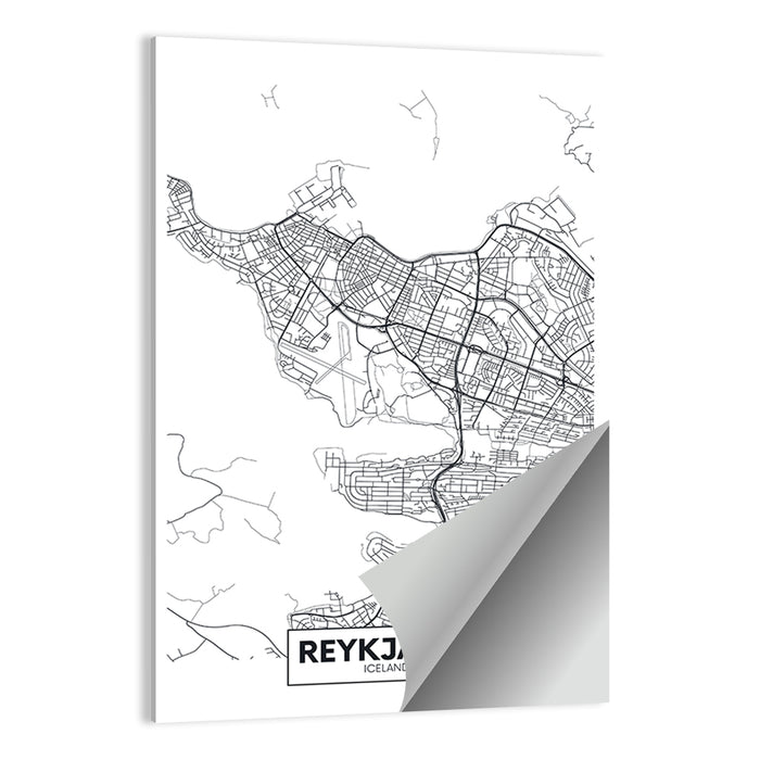 Reykjavik Aerial Map with Runway Wall Art as a poster print