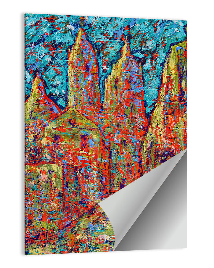 Gothic Spires Cityscape Wall Art as a poster print