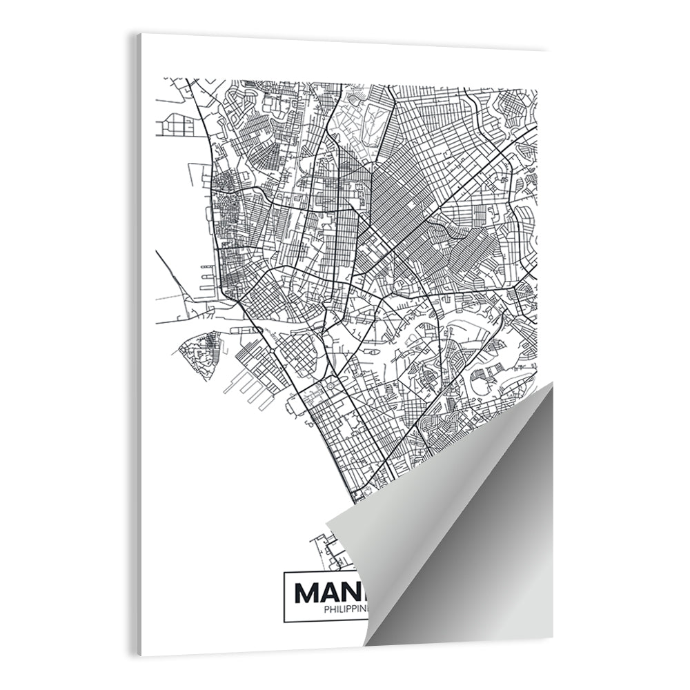 Manila City Map Wall Art