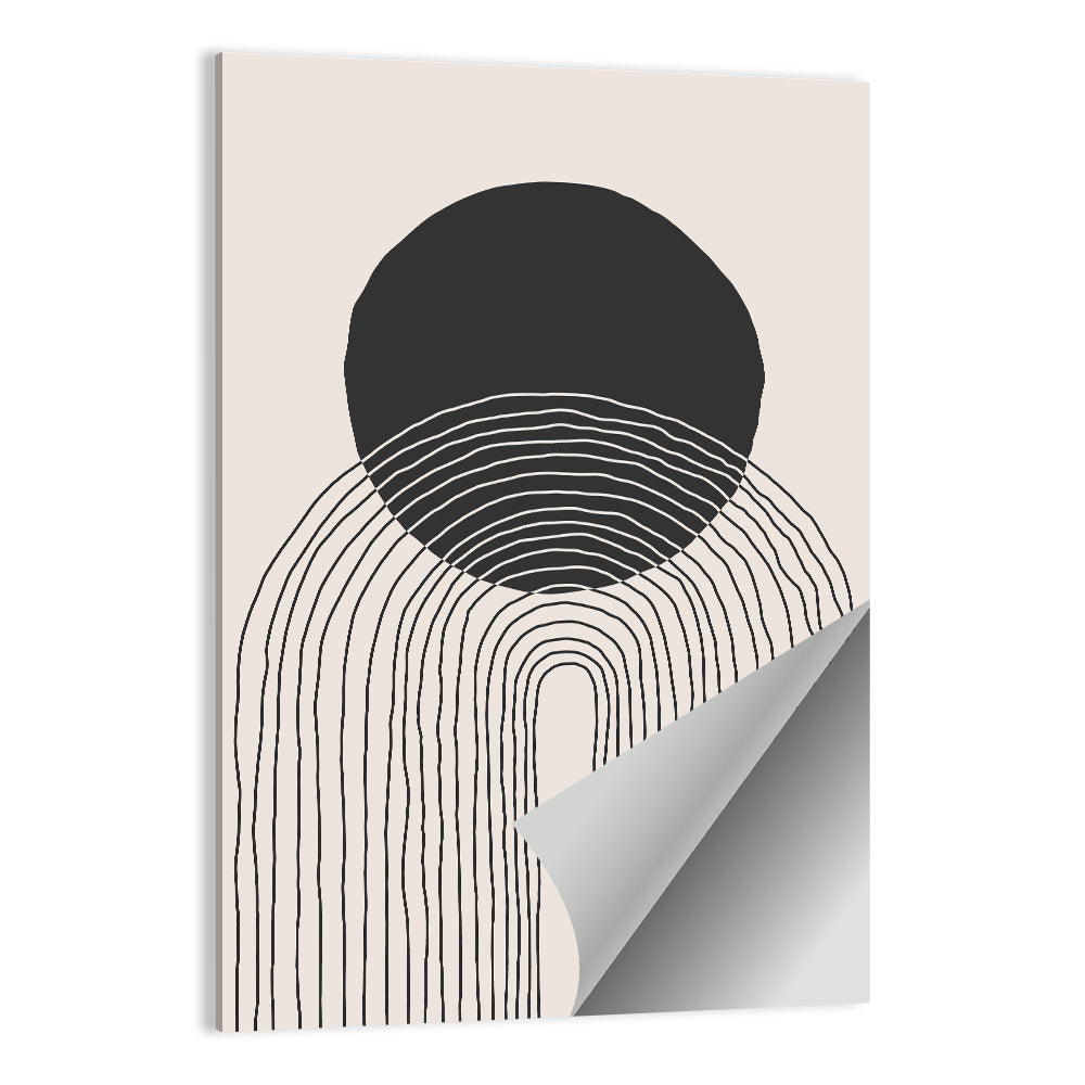 Minimalist Black Sun Wall Art