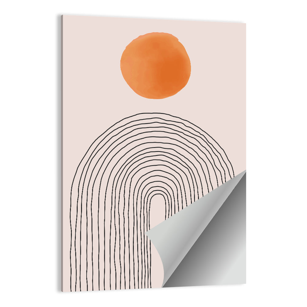 Hand-drawn Sun and Arches Wall Art