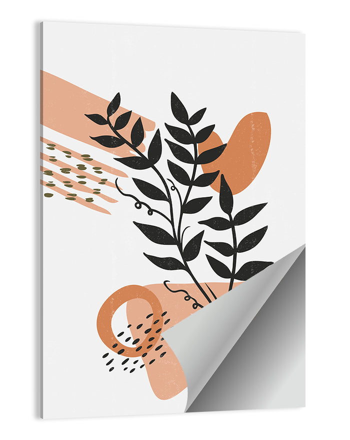 Olive Botanical Leaves Abstract Wall Art as a poster print