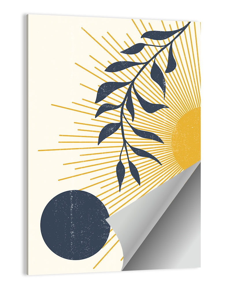 Textured Sun and Moon Abstract Wall Art