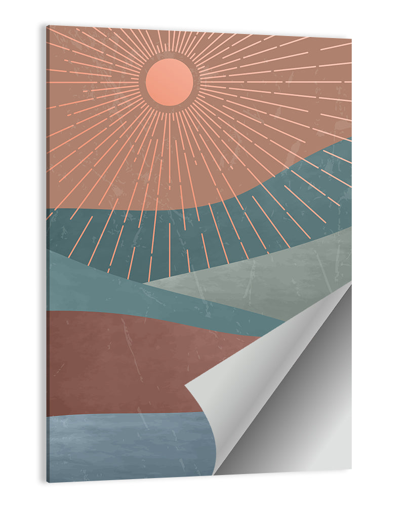 Minimalist Mountain Sunrise Wall Art