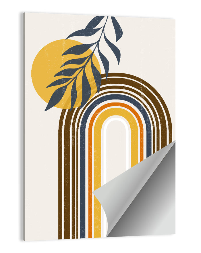 Boho Concentric Sun Arch Wall Art as a poster print