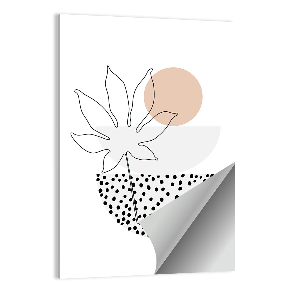 Palm Leaf with Peach Bowls Wall Art, poster print, portrait