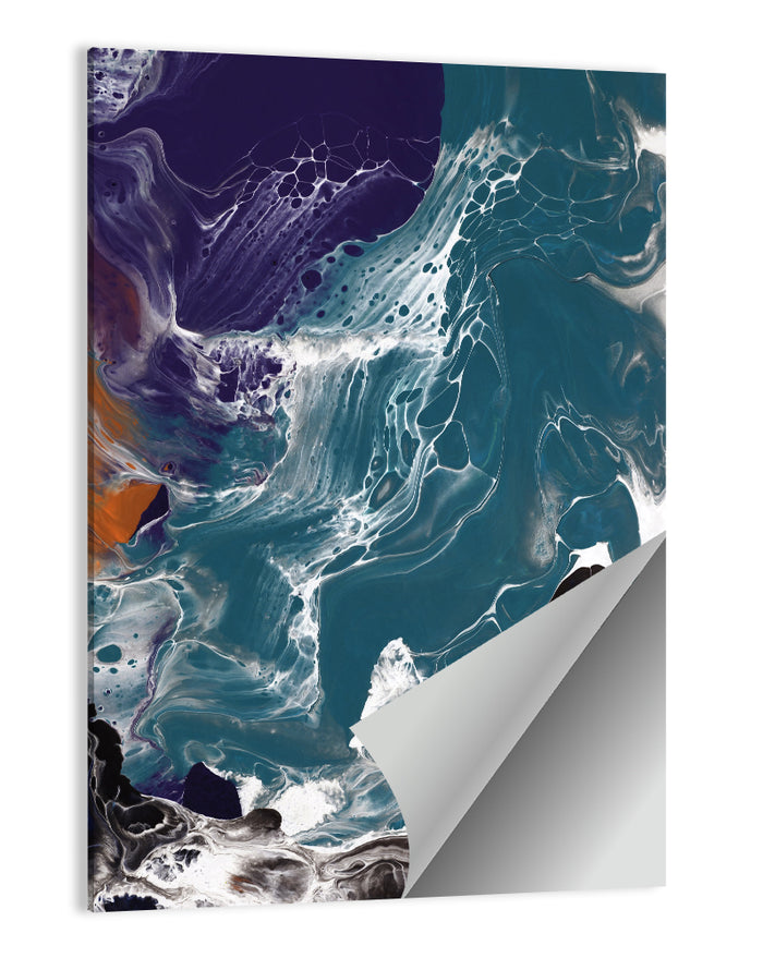 Teal and Purple Marble Texture Wall Art as a poster print