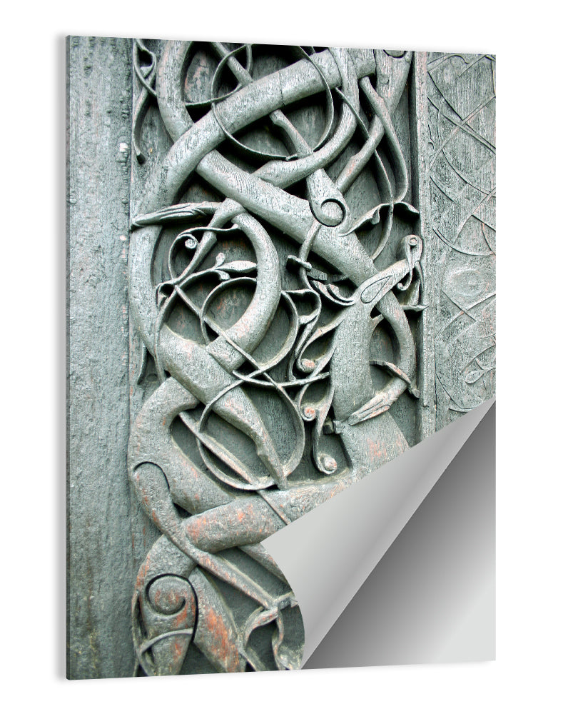 Norwegian Urnes Wood Carving Wall Art
