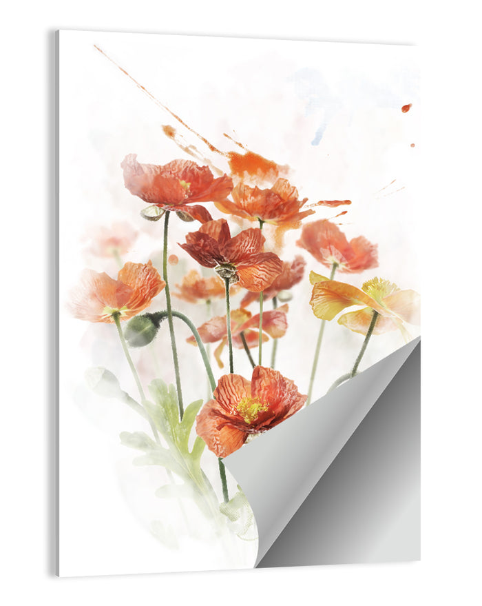 Orange Poppy Cluster Wall Art as a poster print