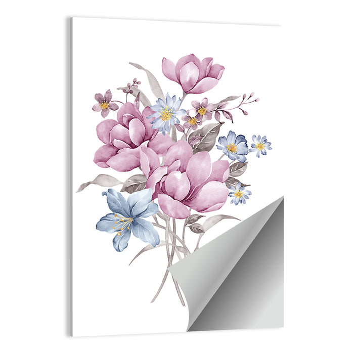Pink Watercolor Bouquet Illustration Wall Art as a poster print
