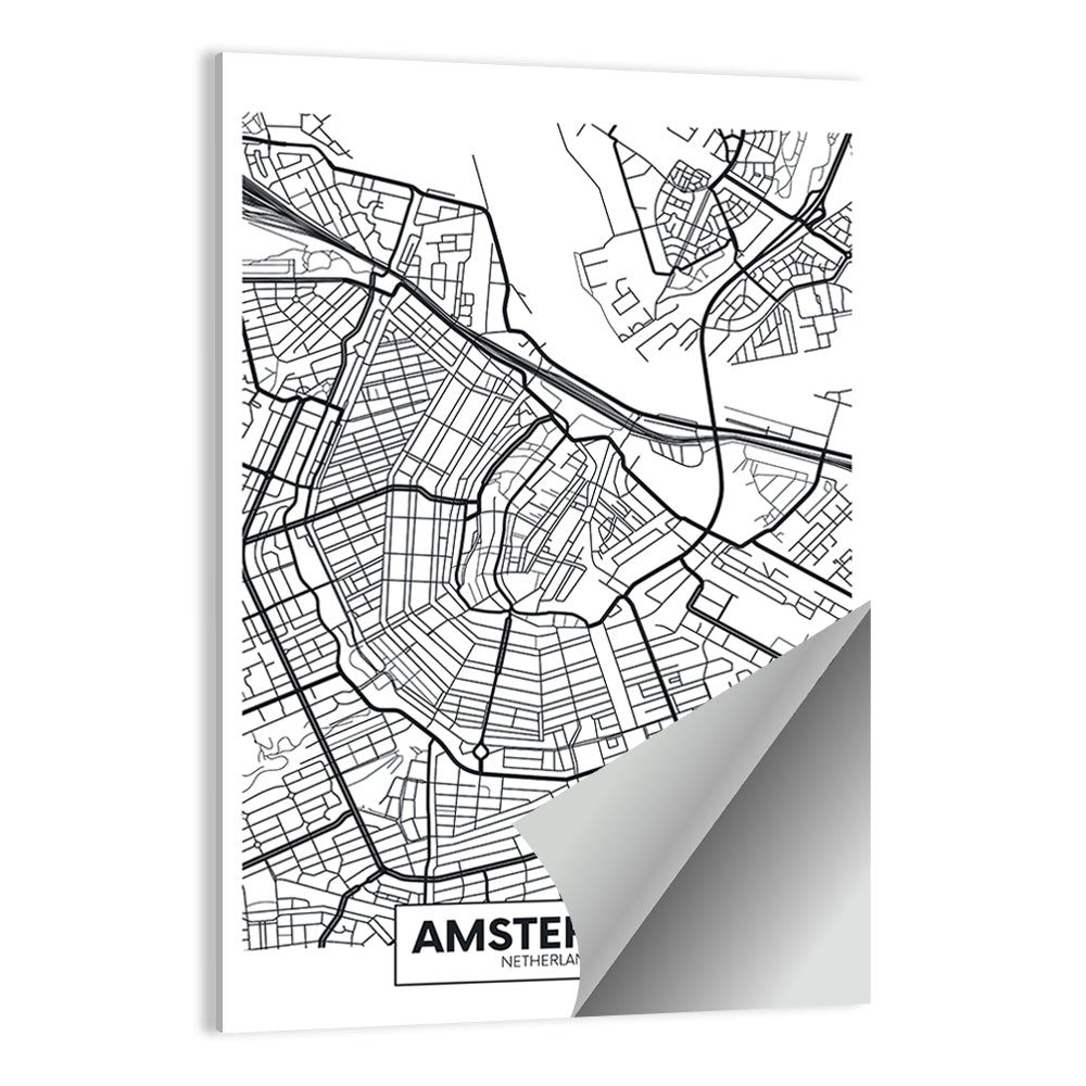 Amsterdam City Map Wall Art