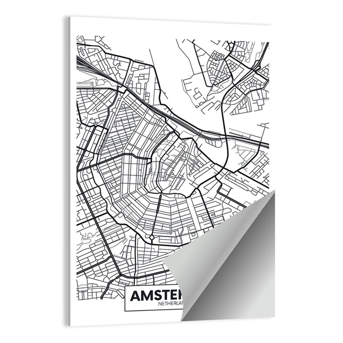 Amsterdam Canal Map Wall Art as a poster print