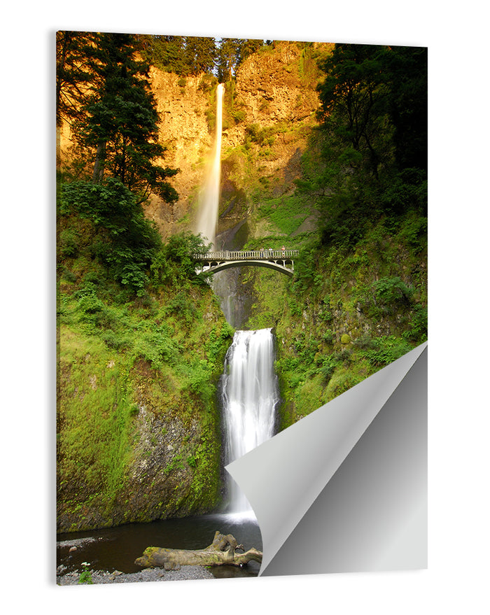 Multnomah Falls at Golden Hour Wall Art as a poster print