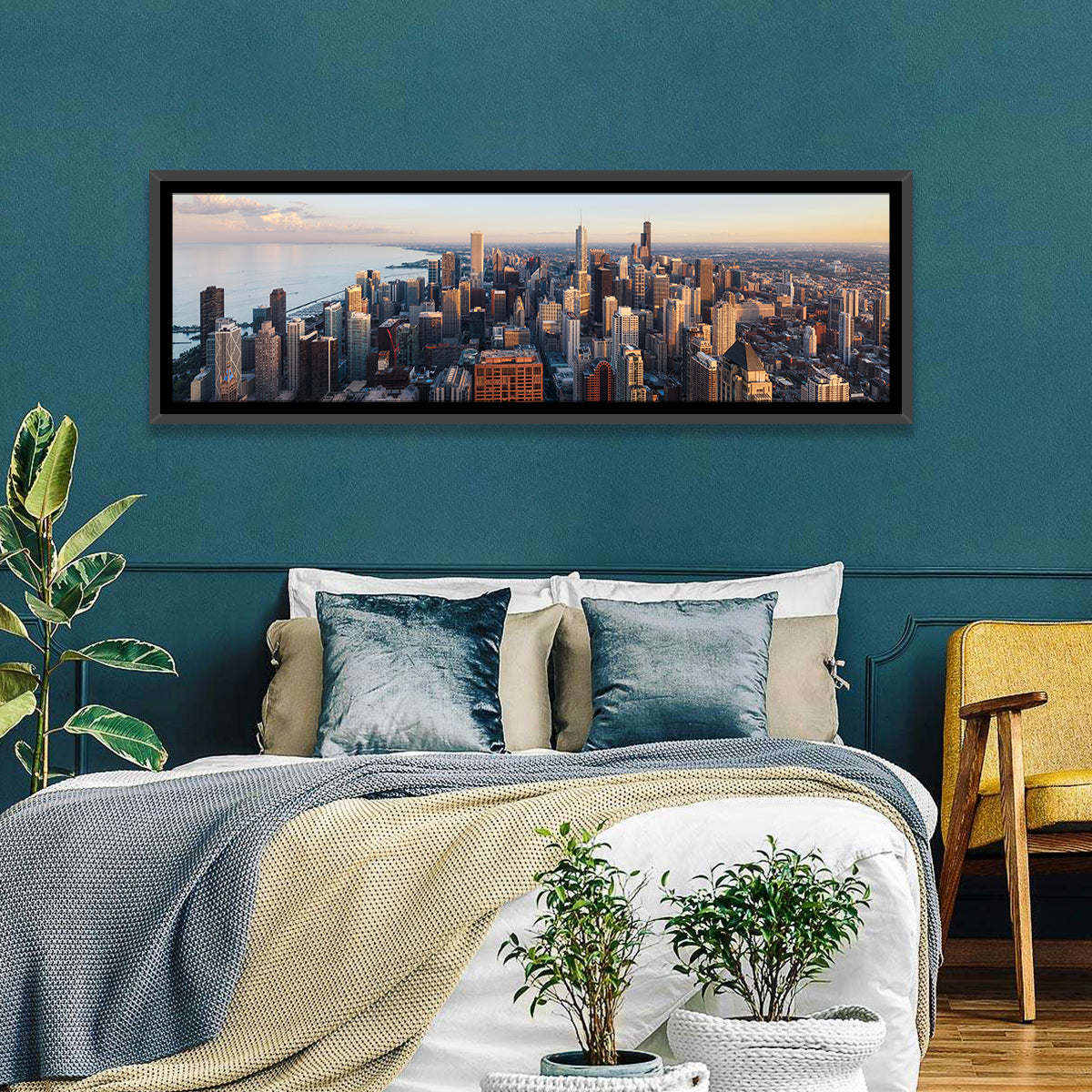 Chicago Skyline at Golden Hour Wall Art