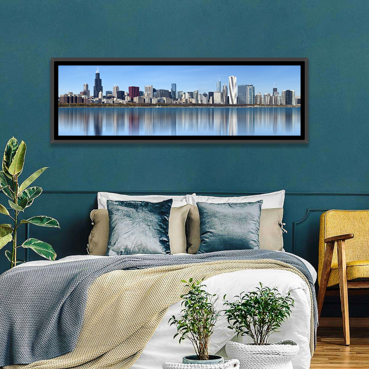 Chicago Skyline Reflection Wall Art