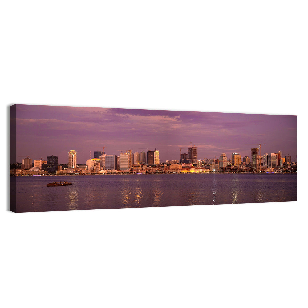 Luanda Skyline at Dusk Wall Art, canvas print, panoramic