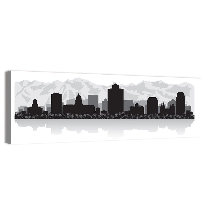 Salt Lake City Skyline Wall Art as a canvas print