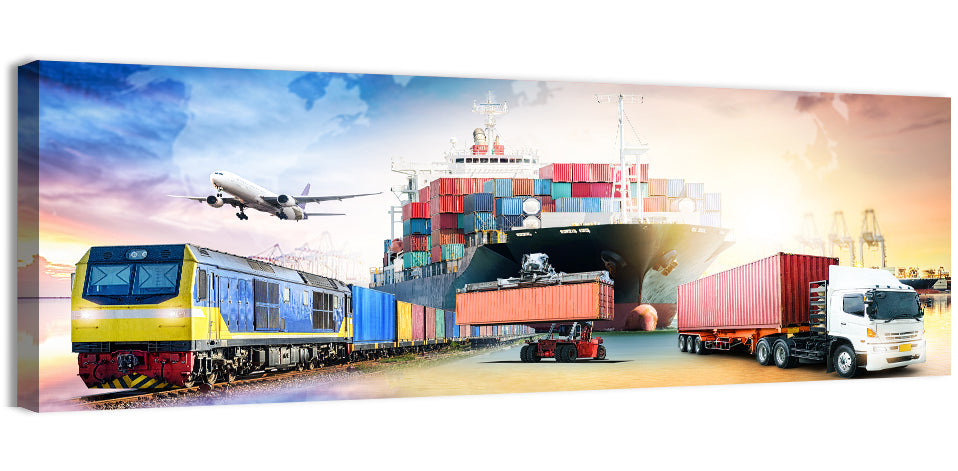 Global Logistics Concept Wall Art, canvas print, panoramic