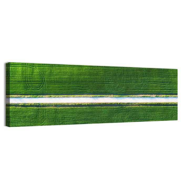 Aerial Irrigation Canal View Wall Art as a canvas print