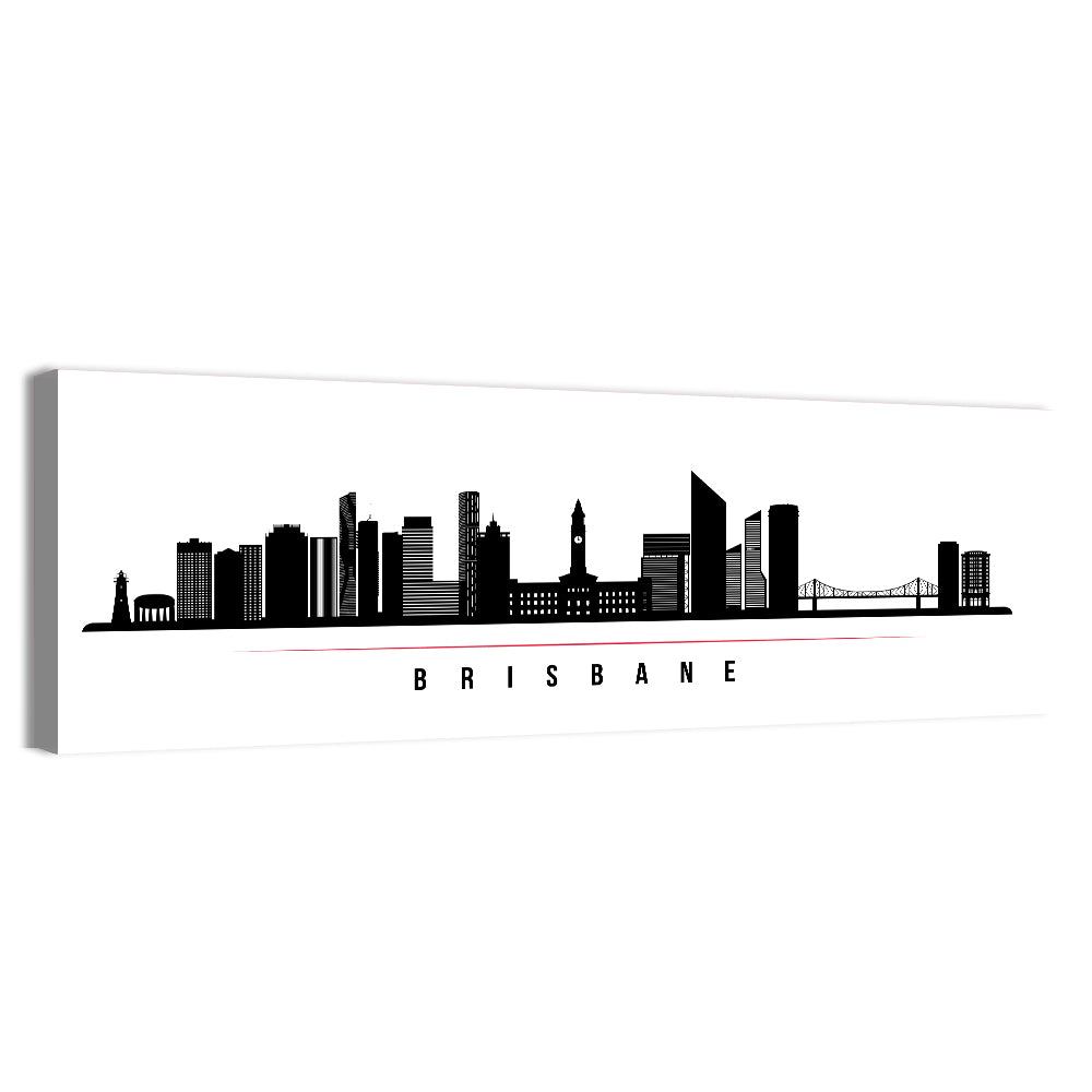 Brisbane City Skyline Wall Art, canvas print, panoramic