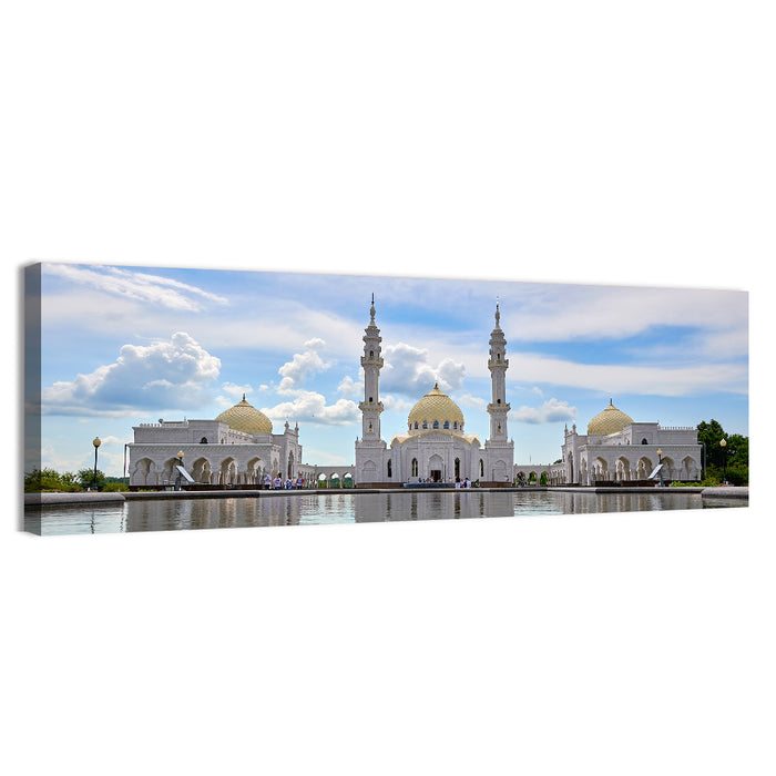 Bolgar White Mosque Reflection Wall Art as a canvas print