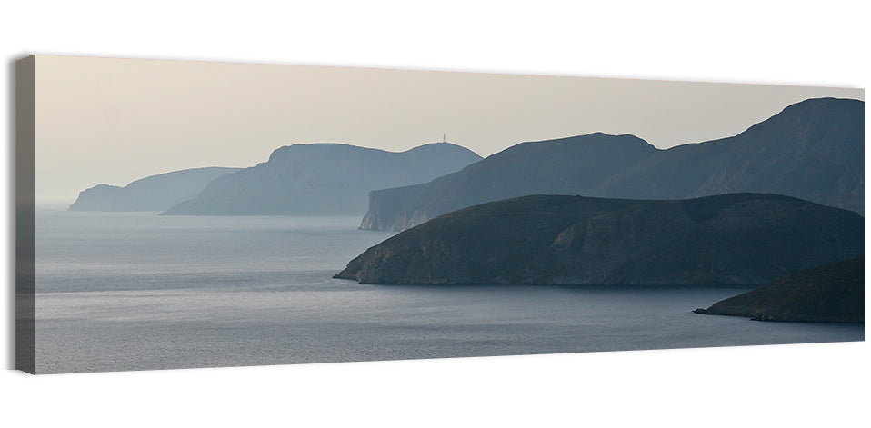 Kalymnos Shore at Blue Hour Wall Art, canvas print, panoramic