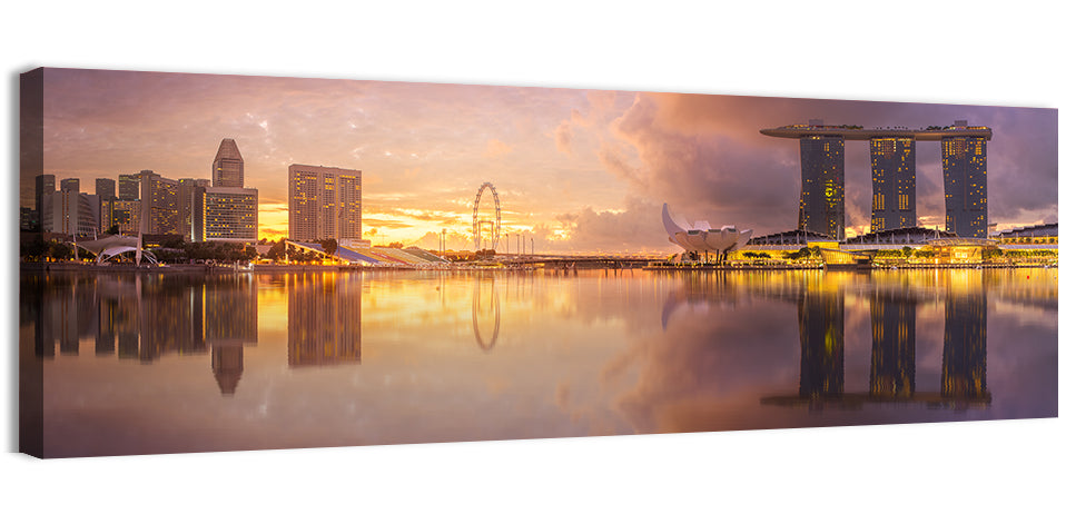 Marina Bay Skyline at Dusk Wall Art, canvas print, panoramic
