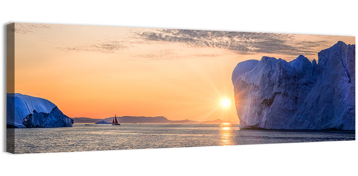 Ilulissat Glacier Sunset Wall Art as a canvas print
