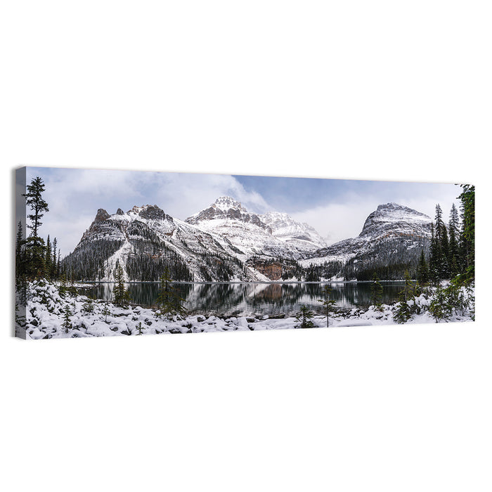 Lake O Hara Winter Reflection Wall Art as a canvas print