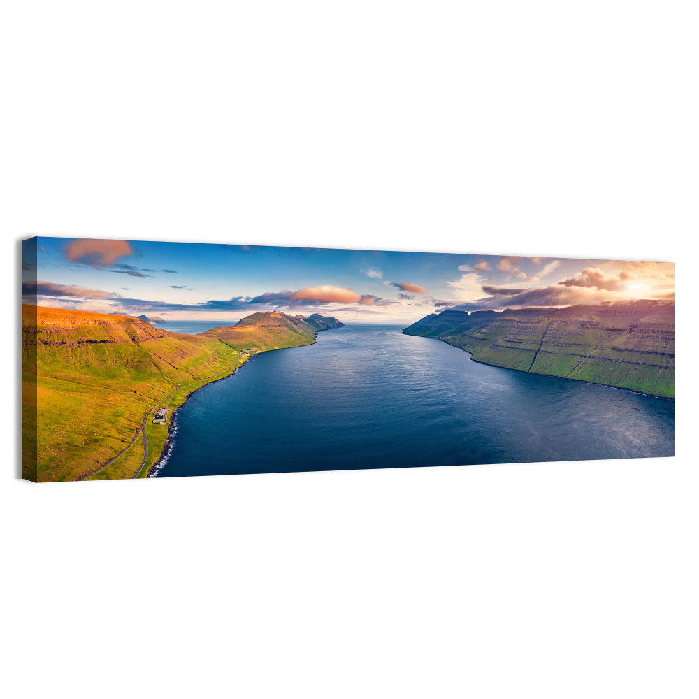 Kalsoy Island Golden Hour Wall Art, canvas print, panoramic