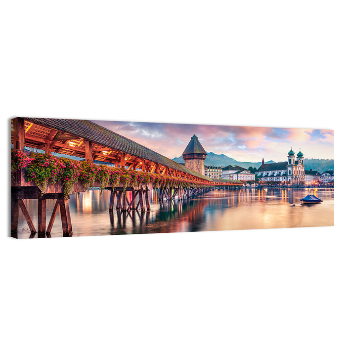 Chapel Bridge, Lucerne Wall Art as a canvas print