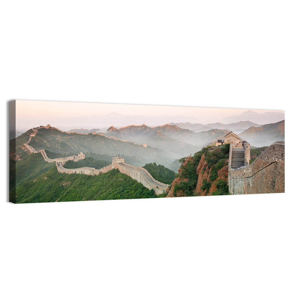Great Wall of China at Dawn Wall Art, canvas print, panoramic